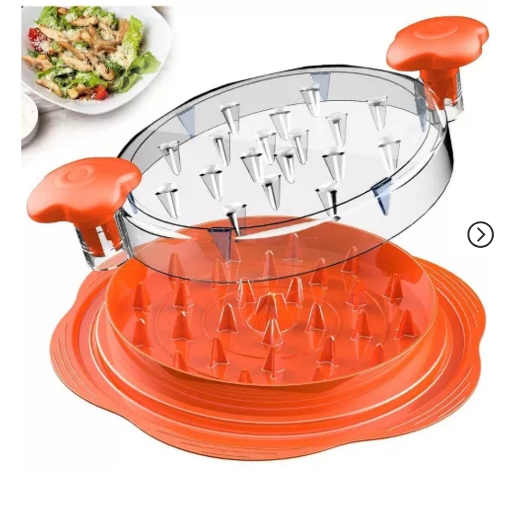 Maison Large Chicken Breast Shredder Tool Twist Black Orange & Red